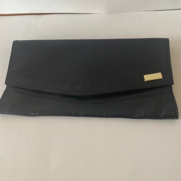 Tano Vintage Black Leather Clutch Envelope Style Bag - Picture 3 of 16